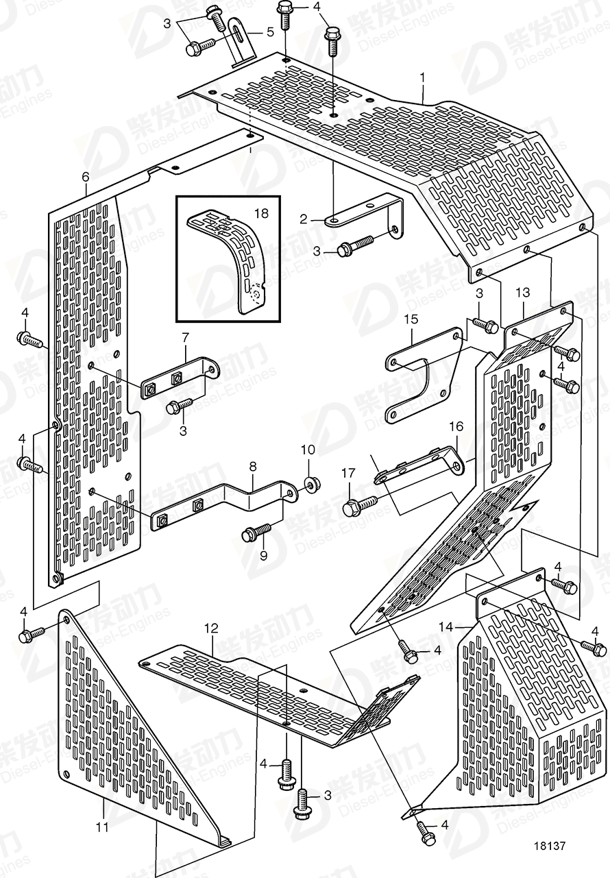 VOLVO Belt protector 3830765 Drawing